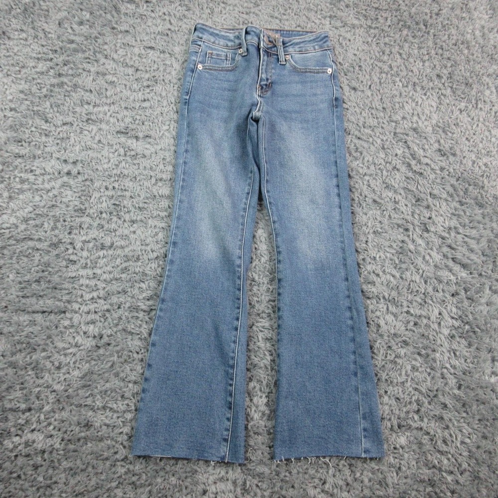 JustUSA Jeans Girls 8 Blue Mid Rise Bootcut Adjustable Waist Medium 23x24* NWT